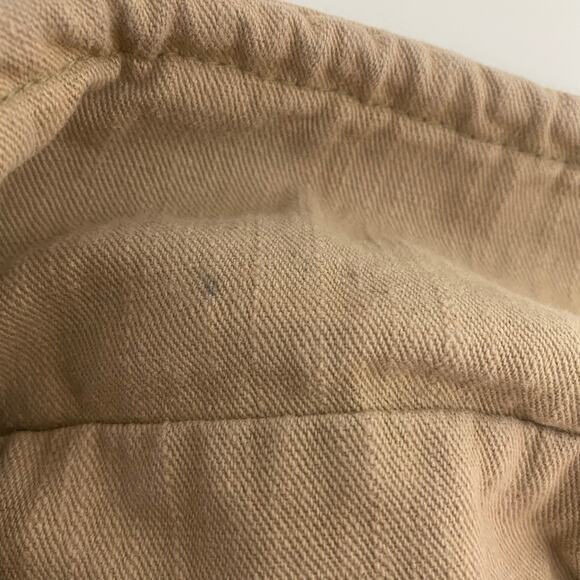 Zara Woman Tan 100% Cotton Asymmetric Zip Collared Jacket Size M - Picture 11 of 12